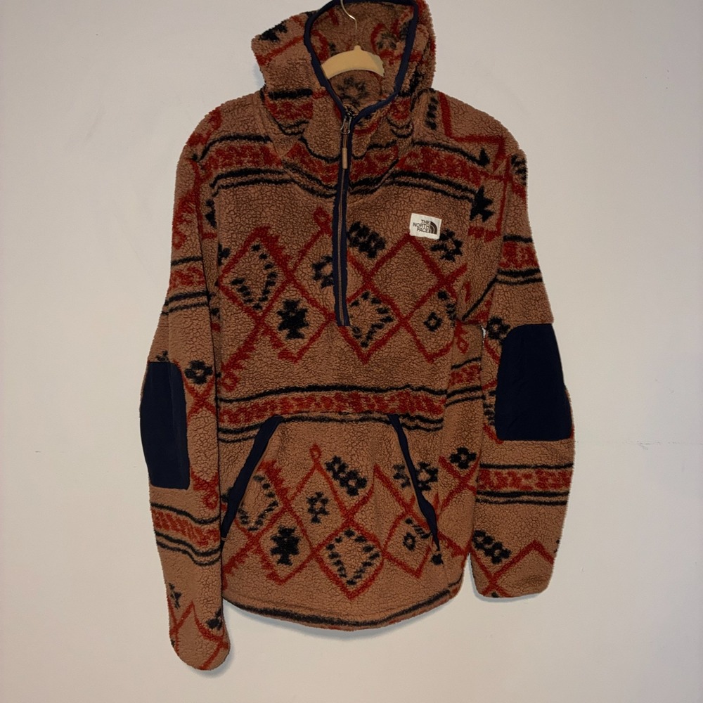 The North Face Campshire Aztec Sherpa Fleece Pullover Hoodie Mens S